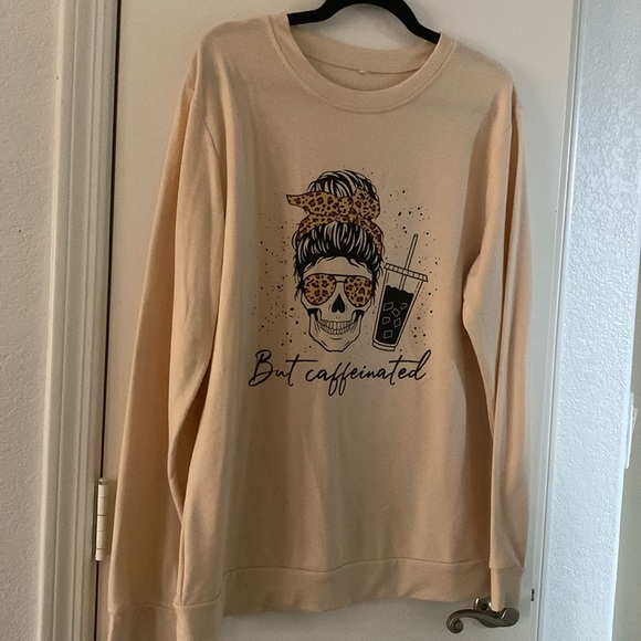 Dead But Caffeinated Long Sleeve Pullover - Picture 1 of 5